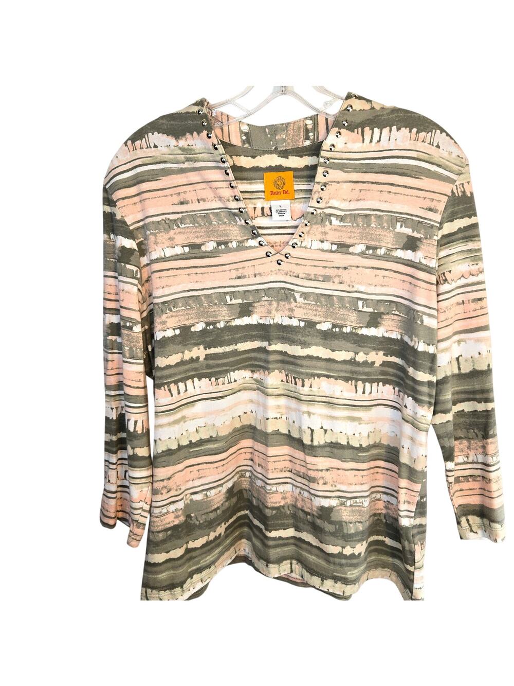 Rubyred Large Women's Top Orange Shirt Blouse Misses Size 12 14